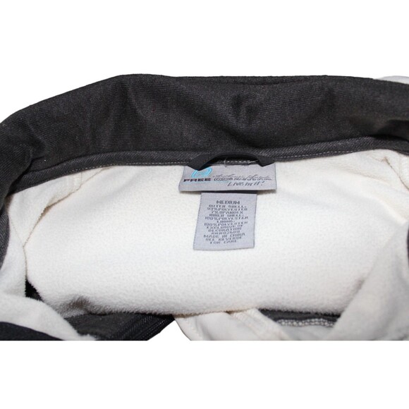 FREE COUNTRY Jacket Fleece Lined Removable Hood White/Black Lightweight Size M - Picture 9 of 10
